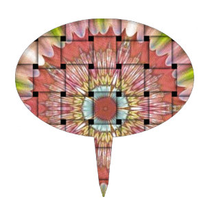 African-Inspired Art Print– Geometric Woven Design Cake Topper