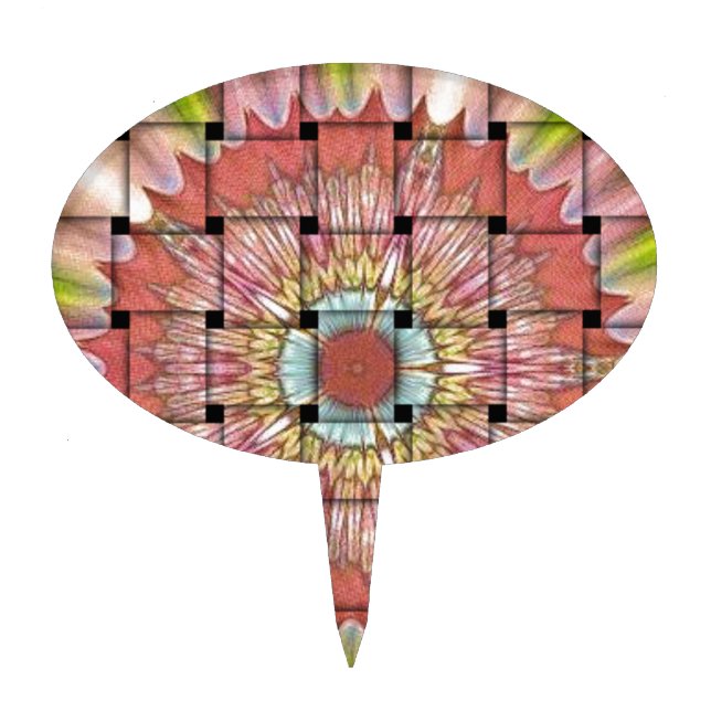 African-Inspired Art Print– Geometric Woven Design Cake Topper (Front)