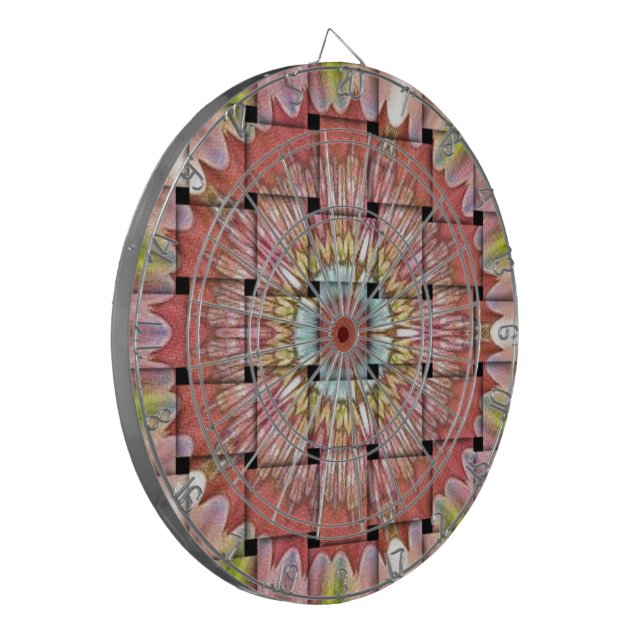 African-Inspired Art Print– Geometric Woven Design Dart Board (Front Left)