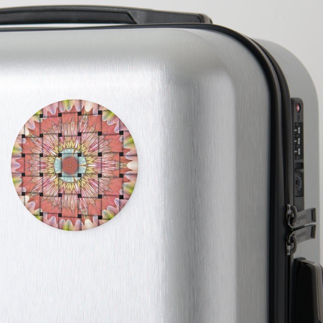 African-Inspired Art Print– Geometric Woven Design Magnet (In Situ (Luggage))