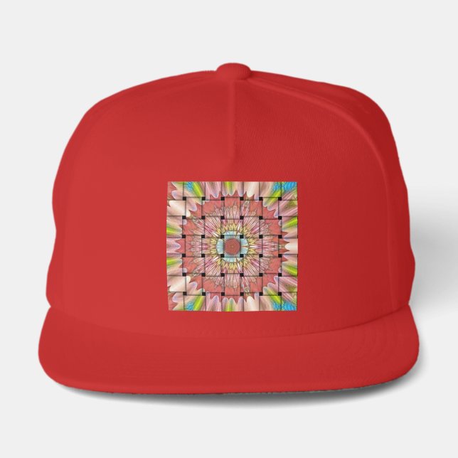African-Inspired Art Print– Geometric Woven Design Snap Back Hat (Front)