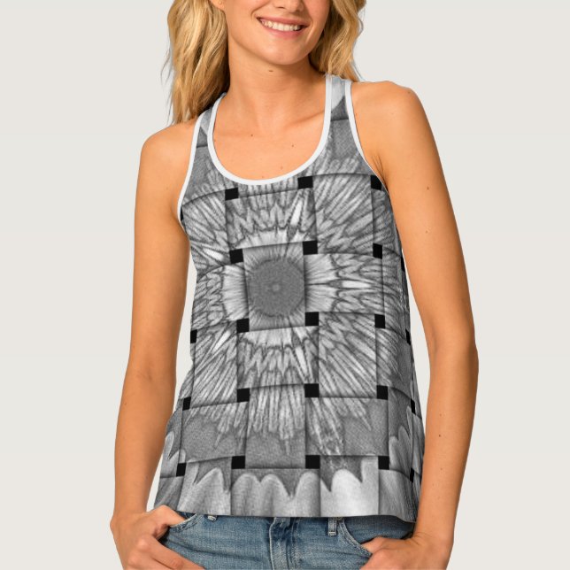 African-Inspired Art Print– Geometric Woven Design Tank Top (Front)