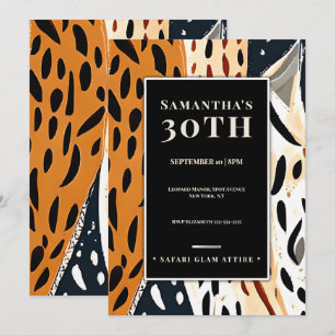 African-Inspired Boho Abstract Animal Print Invitation
