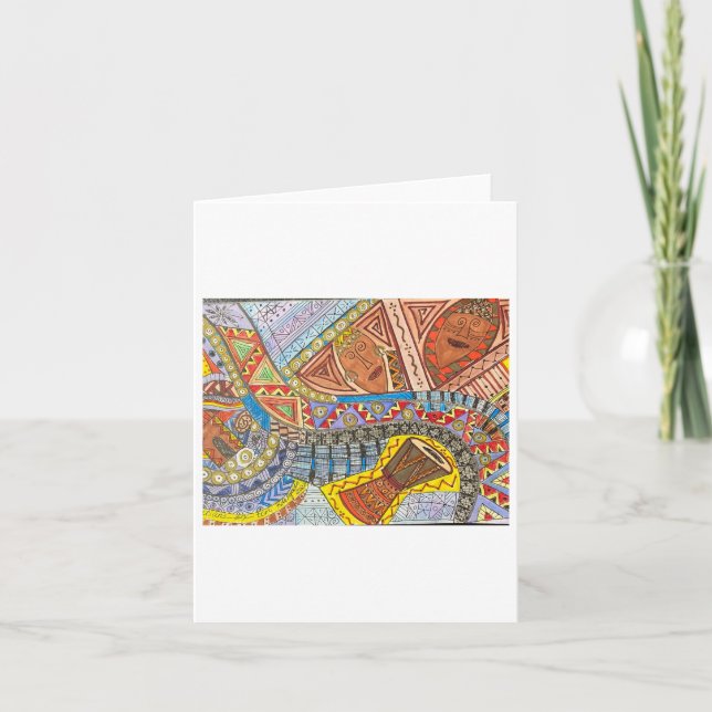 African-inspired colorful design card (Front)