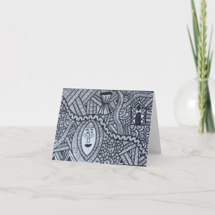 African-inspired design in Black/White Card