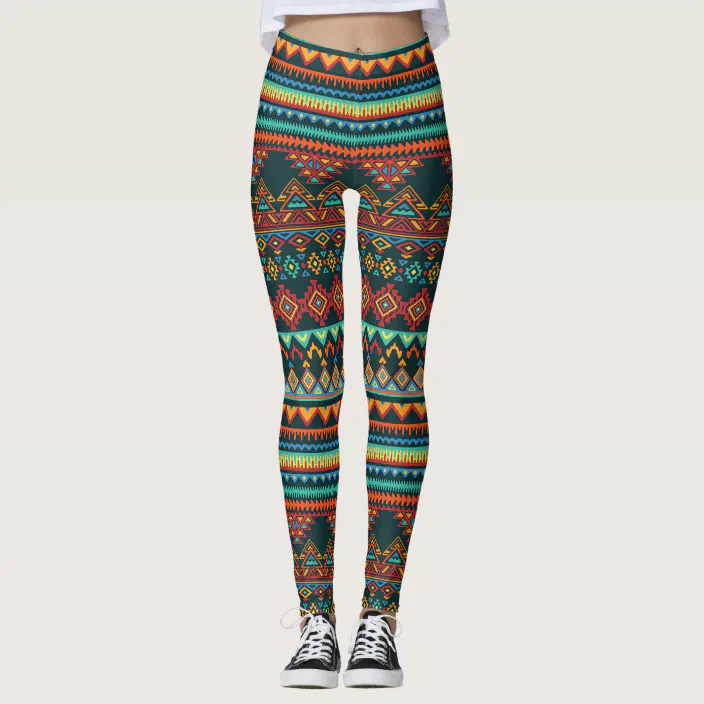 Womens High Waisted Leggings Yoga Pants Vintage Diamond Geometric Pattern Womens High Waisted Leggings Yoga Pants Vintage Diamond Geometric Pattern