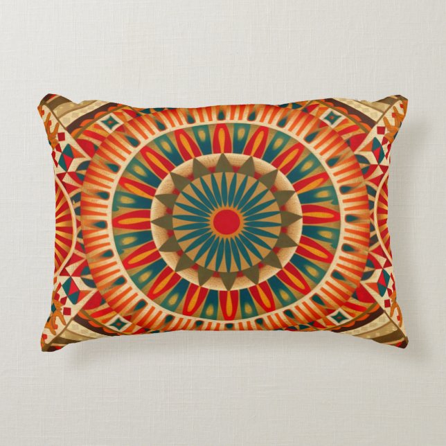 African-Inspired Geometric Throw Pillow Cover (Front)