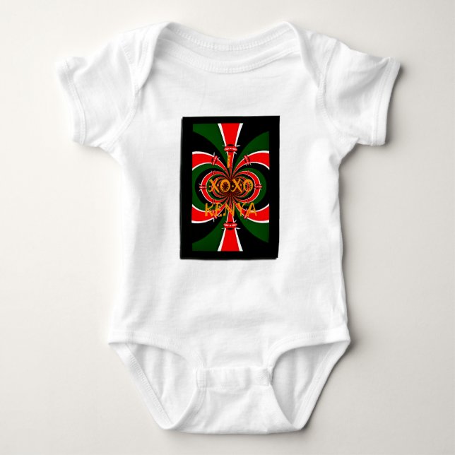 African-Inspired Kenya Flag Abstract Art Baby Bodysuit (Front)