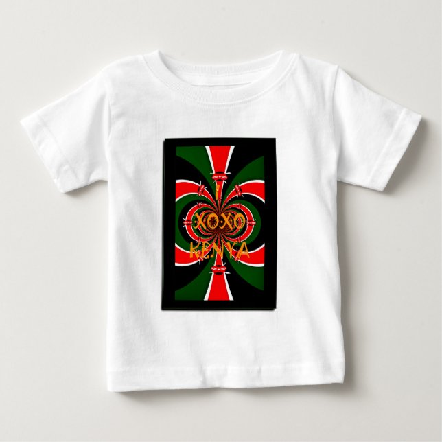 African-Inspired Kenya Flag Abstract Art Baby T-Shirt (Front)