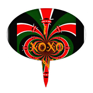 African-Inspired Kenya Flag Abstract Art Cake Topper