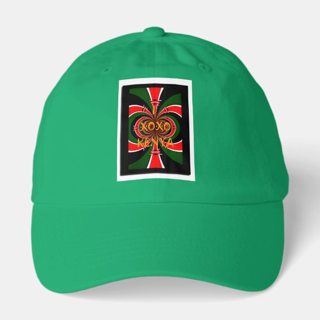 African-Inspired Kenya Flag Abstract Art Hat (Front)