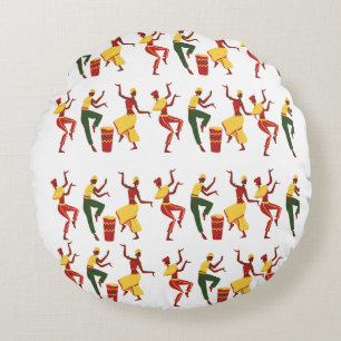 African-Inspired Poufs Round Pillow