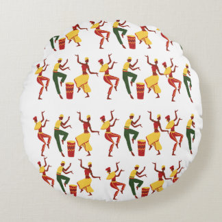 African-Inspired Poufs Round Pillow