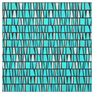 African Inspired Turquoise Domino Tribal Pattern Fabric