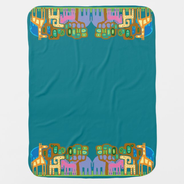 African Jungle animals  Stroller Blanket (Front)