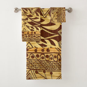 African Jungle Motif Print Bath Towel Set