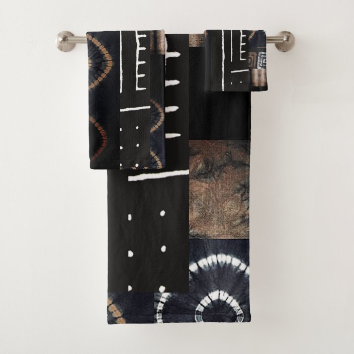 African Jungle Tribal Digital Pattern Print Bath Towel Set