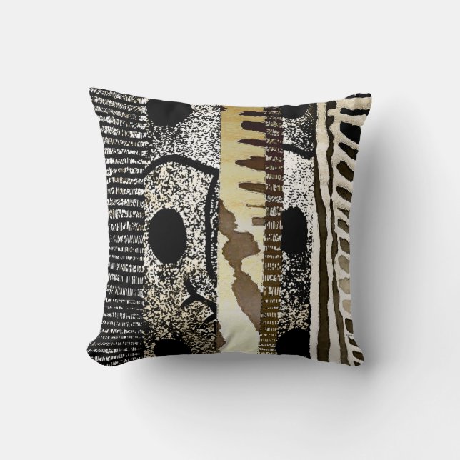 African Jungle Tribe Throw Pillow (Front)