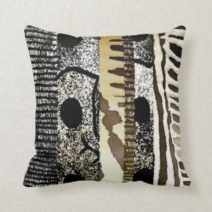 African Jungle Tribe Throw Pillow