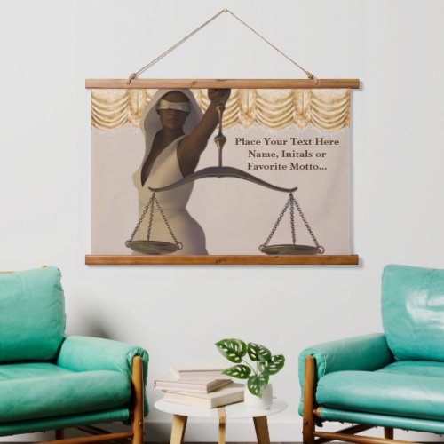 African Justice Goddess Sign Personalized Tapestry