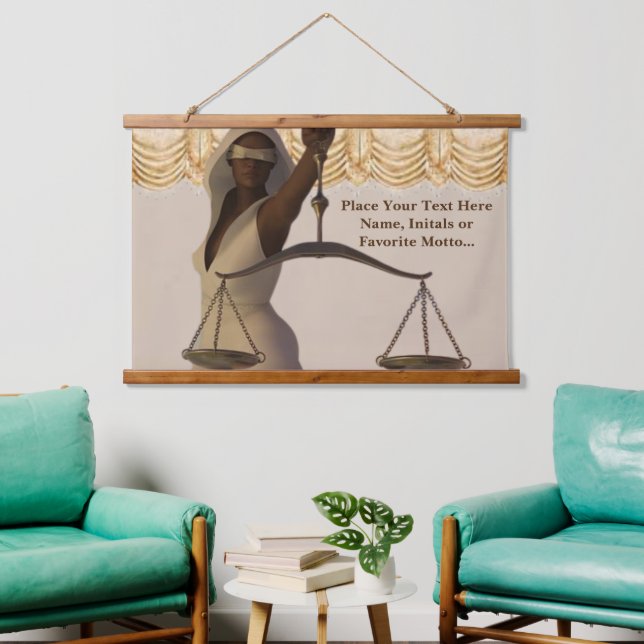 African Justice Goddess Sign Personalized Tapestry (Living Room)