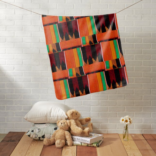 African Kenta Cloth Print  Baby Blanket (In Situ)