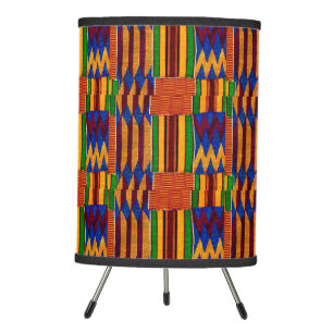 African Kenta Cloth Print Tripod Lamp