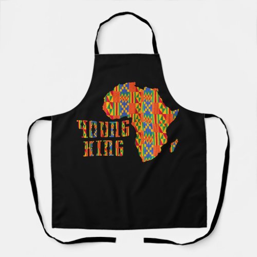 African Kente Art African American Map Print Black Apron