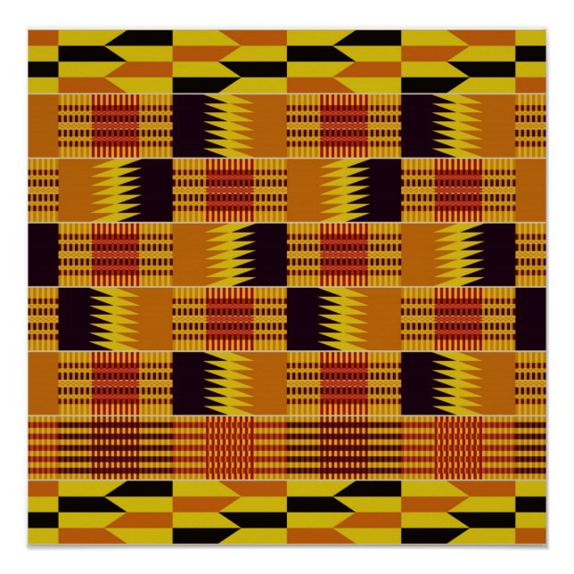 African Kente Ceremonial Pattern Poster (Front)