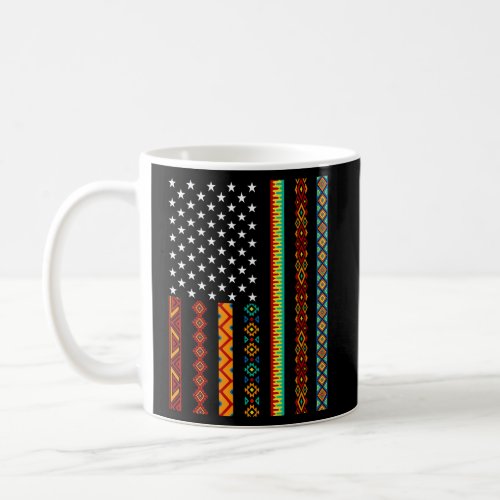 African Kente Cloths American Flag Coffee Mug