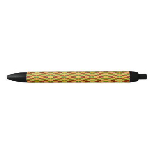 African Kente Design Black Ink Pen