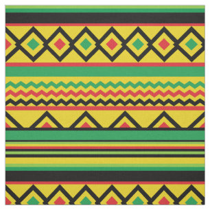 African Kente Geometric Bold Pattern Fabric