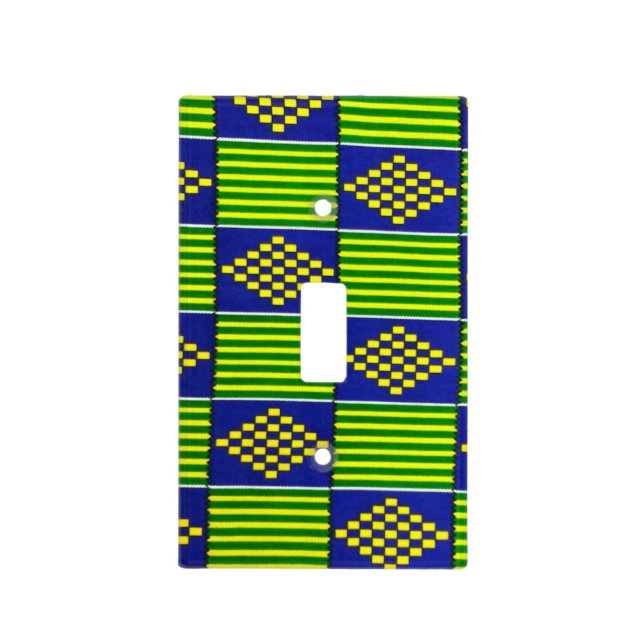 African Kente Print Design Light Switch Cover (Front)