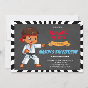 African kid boy karate invitation