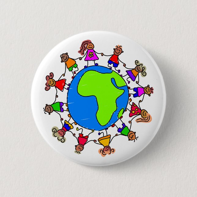 African Kids Pinback Button (Front)