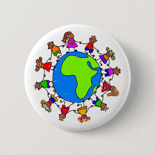 African Kids Pinback Button