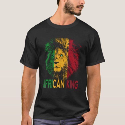 African King Africa Flag Lion Black Men Women T_Shirt