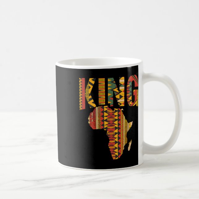 African King Map Kente Design Black Pride Melanin  Coffee Mug (Right)