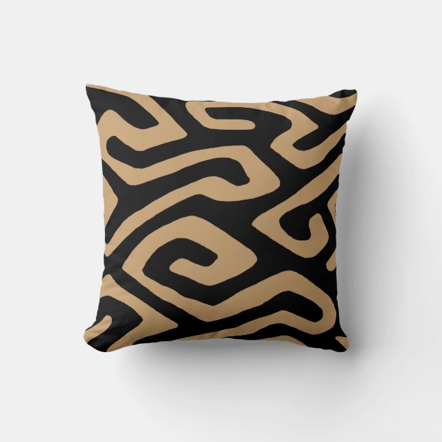 African Kuba Cloth 3 Throw Pillow (Front)