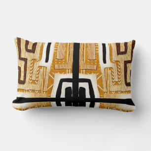 African Kuba Cloth Lumbar Pillow