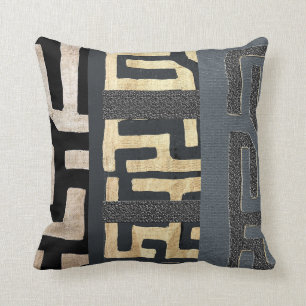 African Kuba Cloth Print Throw Pillow