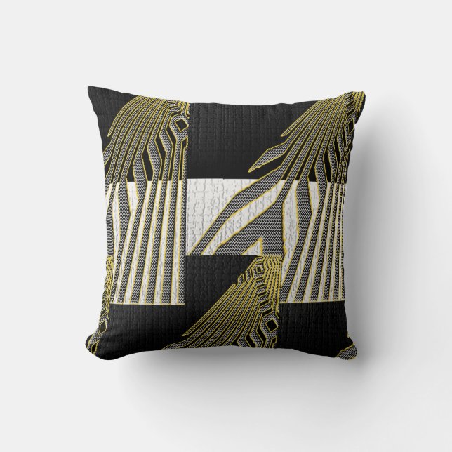 African Kuba Cloth Print Throw Pillow (Front)