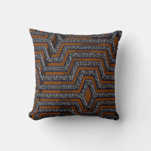 African Kuba Cloth Print Throw Pillow