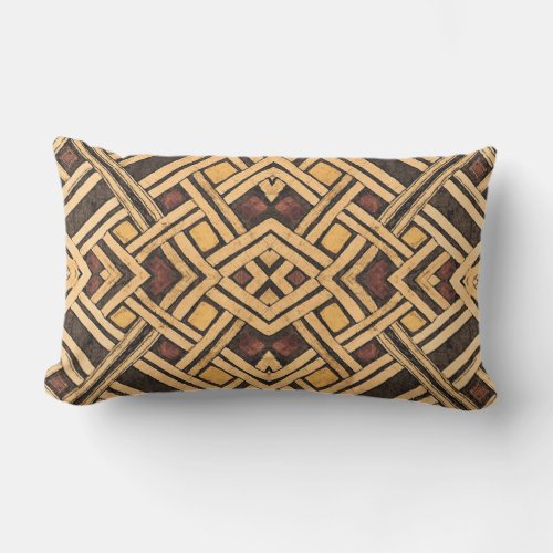 African Kuba Collage Lumbar Pillow