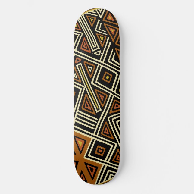 African Kuba Design Skateboard Deck (Front)