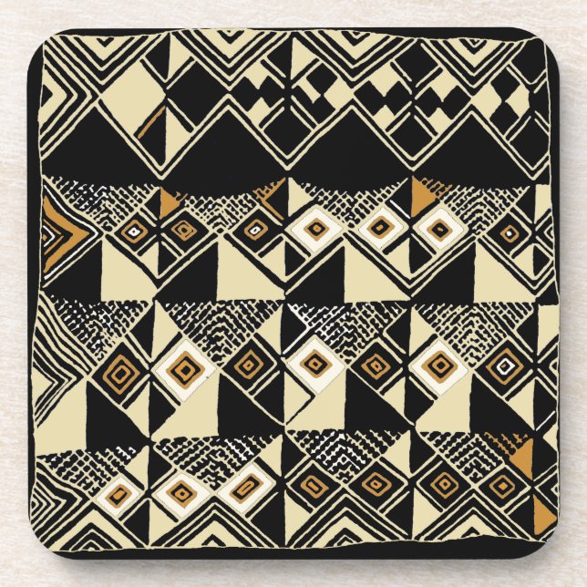 African Kuba Inspired Designs Drink Coaster (Front)