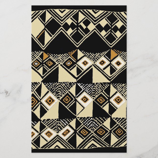 African Kuba Inspired Designs Stationery (Front)