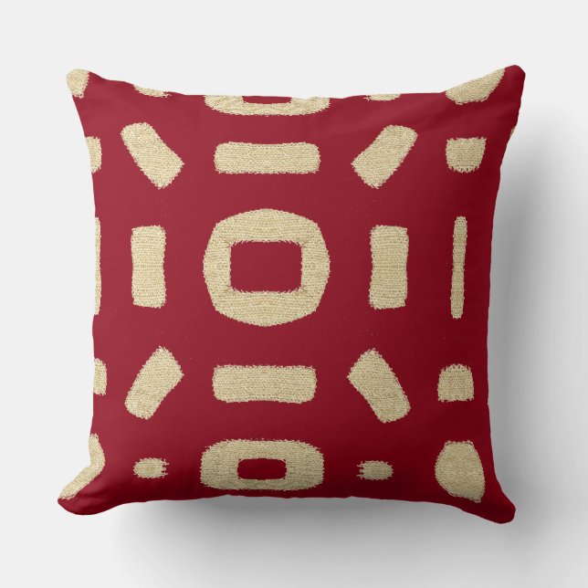 African Kuba Mud cloth Throw Pillow (Front)