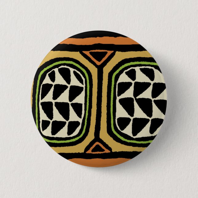 African Kuba Textile Design Button (Front)
