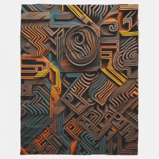 African Labyrinth Fleece Blanket